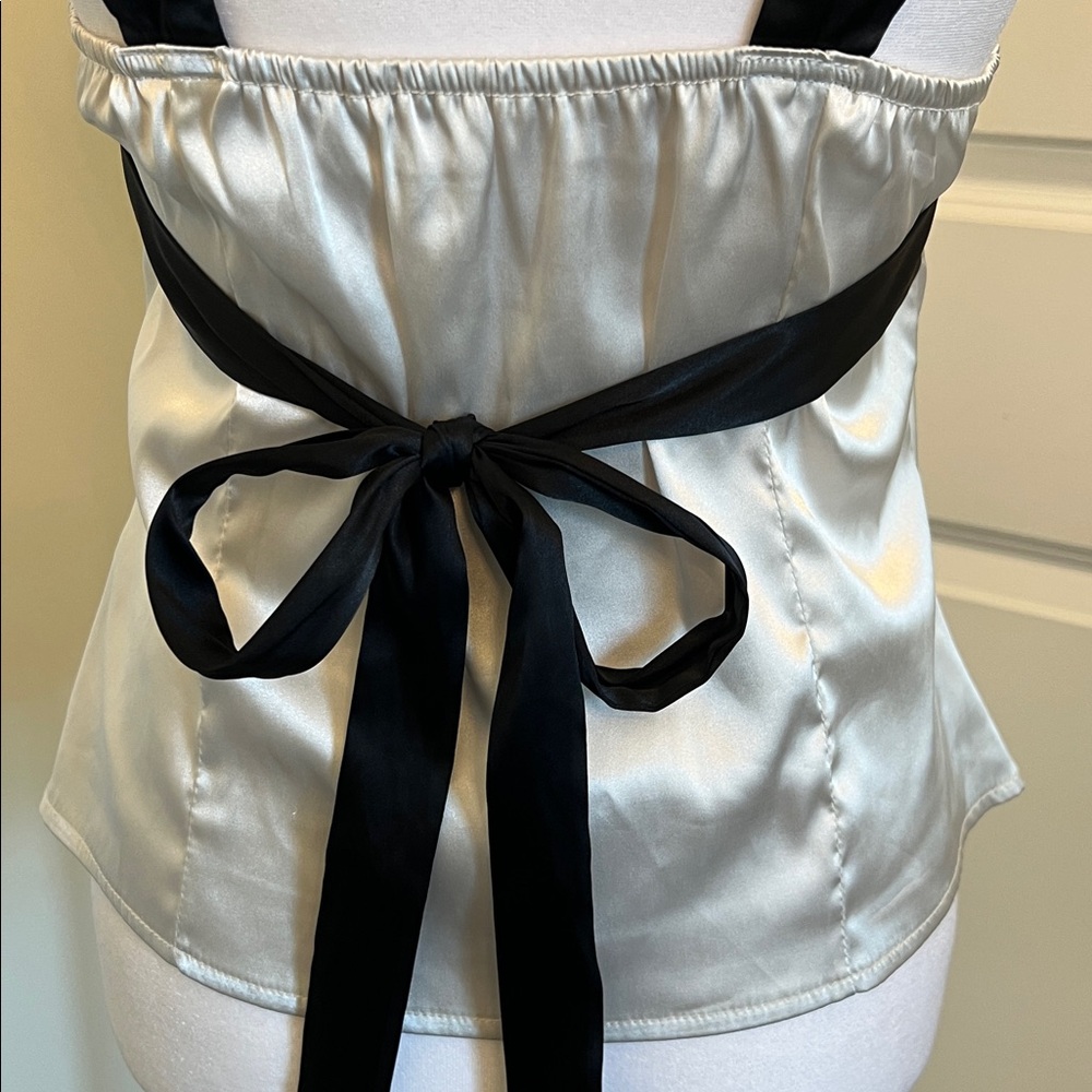 SHEIN Black and White Satin Camisole Top Juniors M - Picture 5 of 11